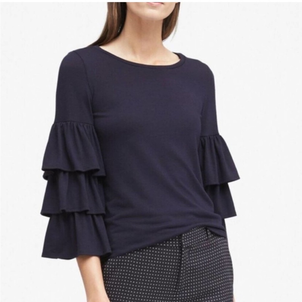 Banana Republic 3/4 tiered ruffle sleeve blouse.